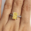 Stylishwe  2PC ラディアントカット イエローサファイア ジュエリーセット