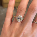 Stylishwe 4.0 Carat Two Tone Yellow Gold Oval Cut Engagement Ring 