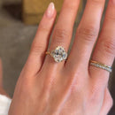 Stylishwe 4.0 Carat Two Tone Yellow Gold Oval Cut Engagement Ring 