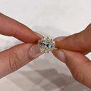 Stylishwe 4.0 Carat Two Tone Yellow Gold Oval Cut Engagement Ring 