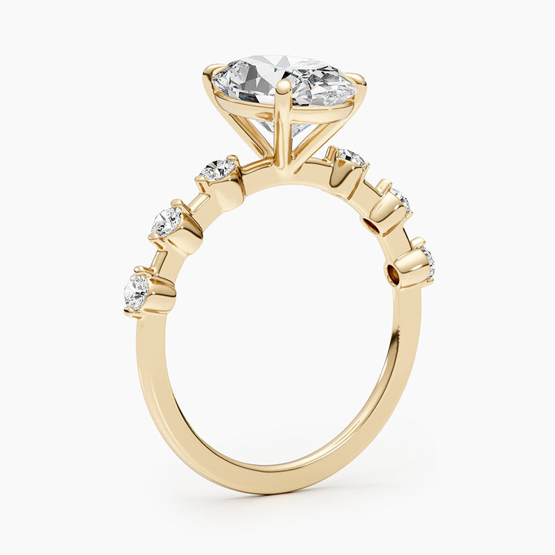 Stylishwe  3.5カラット イエローゴールド オーバルカット クリア婚約指輪