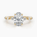 Stylishwe  3.5カラット イエローゴールド オーバルカット クリア婚約指輪