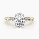 Stylishwe 4.0 Carat Two Tone Yellow Gold Oval Cut Engagement Ring 