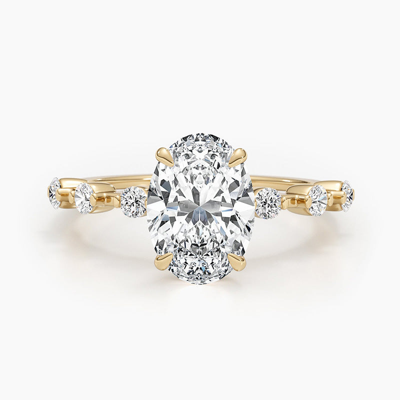 Stylishwe  3.5カラット イエローゴールド オーバルカット クリア婚約指輪