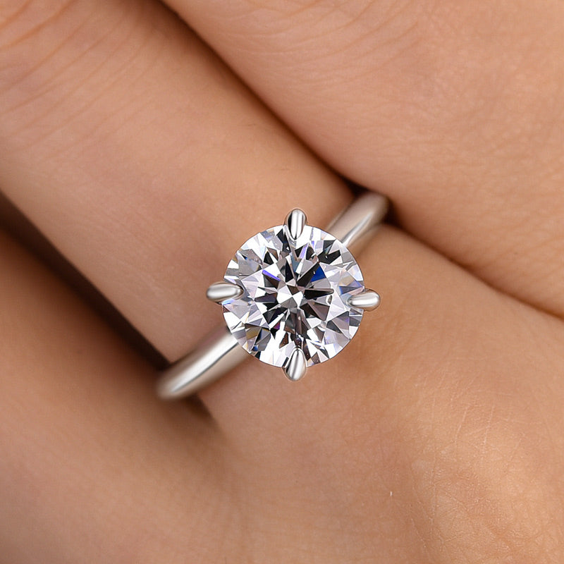 Stylishwe  2.8カラット ホワイトゴールドラウンドカット 婚約指輪