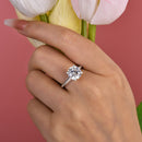 Stylishwe  2.8カラット ホワイトゴールドラウンドカット 婚約指輪