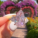 Stylishwe  8.0カラット ホワイトゴールドペアカット  ピンクサファイア婚約指輪