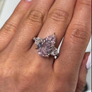 Stylishwe  8.0カラット ホワイトゴールドペアカット  ピンクサファイア婚約指輪