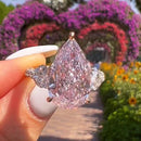 Stylishwe  8.0カラット ホワイトゴールドペアカット  ピンクサファイア婚約指輪