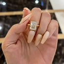 Stylishwe ゴージャス 5.5カラット イエローゴールド 婚約指輪 スターリングシルバー