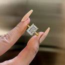 Stylishwe ゴージャス 5.5カラット イエローゴールド 婚約指輪 スターリングシルバー