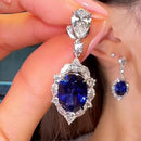 Stylishwe 5.5 carat yellow sapphire sterling silver earrings 