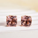 Stylishwe  1.5カラット クッションカット モルガナイトピンク  スタッド ピアス