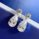 Stylishwe 6.25カラット  ペアカットホワイトゴールド ドロップ ピアス