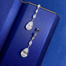 Stylishwe 6.0カラット  ペアカットホワイトゴールド ドロップ ピアス