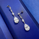 Stylishwe 6.0カラット  ペアカットホワイトゴールド ドロップ ピアス