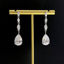 Stylishwe 6.0カラット  ペアカットホワイトゴールド ドロップ ピアス