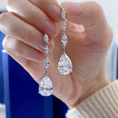 Stylishwe 6.0カラット  ペアカットホワイトゴールド ドロップ ピアス