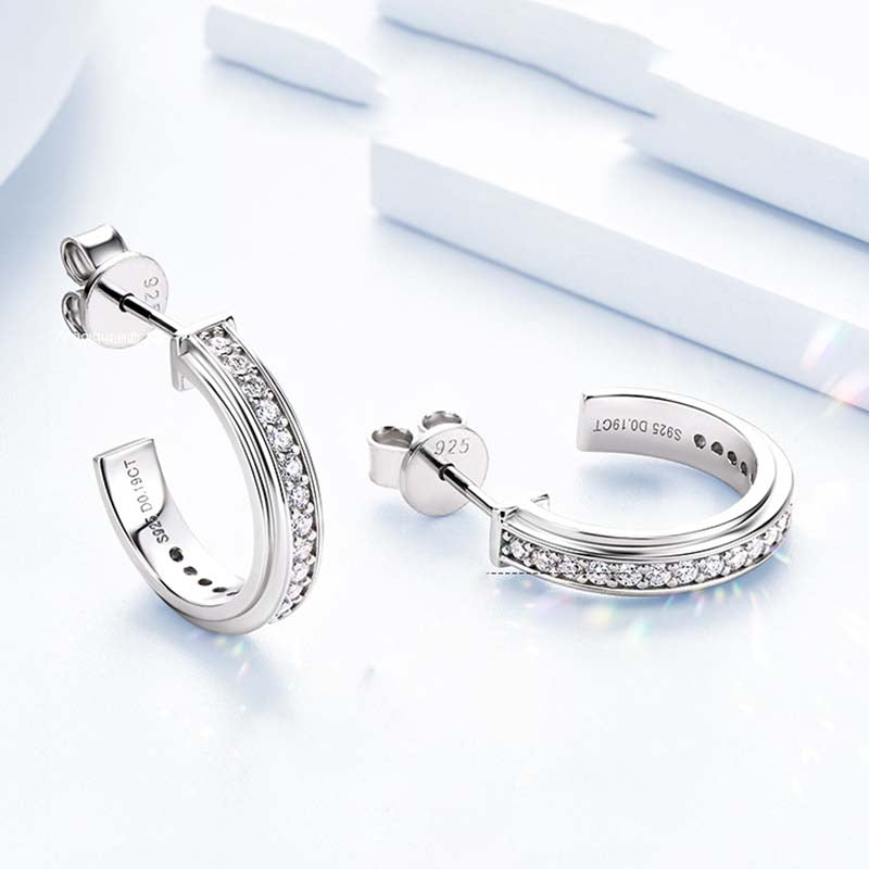 Stylishwe 0.25カラット ラウンドカット モアサナイト スタッド ピアス