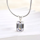 Stylishwe   3.3カラット エメラルドカット ペンダント ネックレス