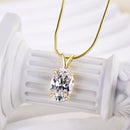 Stylishwe   3.0カラット オーバルカット ペンダント ネックレス