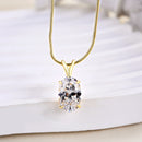 Stylishwe   3.0カラット オーバルカット ペンダント ネックレス