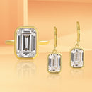 Stylishwe  2PC イエローゴールド エメラルドカット ジュエリーセット