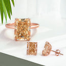 Stylishwe  2PC シャンパン ラディアントカット ジュエリーセット