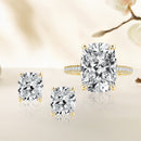 Stylishwe  2PC イエローゴールド クッションカット ジュエリーセット