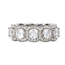 Stylishwe 4.8カラット クッションカット ホワイトゴールド シルバー 結婚指輪