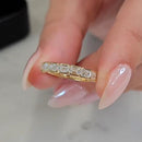 Stylishwe  3.5カラット イエローゴールド エメラルドカット エタニティリング