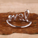 Stylishwe ユニークな文字 "love" ホワイトゴールド ラウンドカット結婚指輪