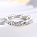 Stylishwe  2.5カラット オーバルカット スターリングシルバー エタニティリング