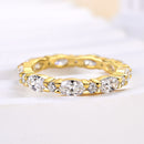 Stylishwe  2.5カラット オーバルカット スターリングシルバー エタニティリング