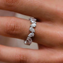 Stylishwe 4.0カラット ホワイトゴールド ペアカット エタニティリング