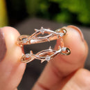 Stylishwe  0.2カラット  ピンクゴールド ラウンドカット エタニティリング