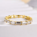 Stylishwe  2.0カラット イエローゴールド エメラルドカット エタニティリング