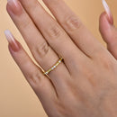 Stylishwe  0.5カラット イエローゴールド ラウンドカット  エタニティリング