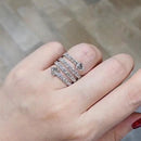 Stylishwe 4.0カラット4連 ラウンドカット ホワイトゴールド 結婚指輪