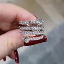 Stylishwe 4.0カラット4連 ラウンドカット ホワイトゴールド 結婚指輪