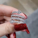 Stylishwe 4.0カラット4連 ラウンドカット ホワイトゴールド 結婚指輪