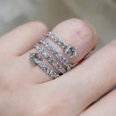 Stylishwe 4.0カラット4連 ラウンドカット ホワイトゴールド 結婚指輪