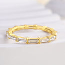 Stylishwe  1.0カラット イエローゴールド エメラルドカット エタニティリング