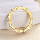 Stylishwe  1.0カラット イエローゴールド エメラルドカット エタニティリング