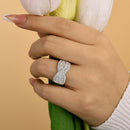 Stylishwe  5.0カラット イエローゴールド&ホワイトゴールド エメラルドカット エタニティリング