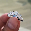 Stylishwe 3.0カラット ホワイトゴールド アッシャーカット エタニティリング