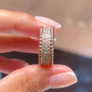 Stylishwe  1.5カラット おしゃれ ピンクゴールド ラウンドカット エタニティリング