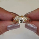 Stylishwe  1.0カラット イエローゴールド ラウンドカット エタニティリング