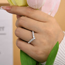 Stylishwe 1.5カラット ホワイトゴールド ラウンドカット エタニティリング