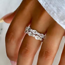 Stylishwe 4.0カラットホワイトゴールド オーバルカット  結婚指輪セット